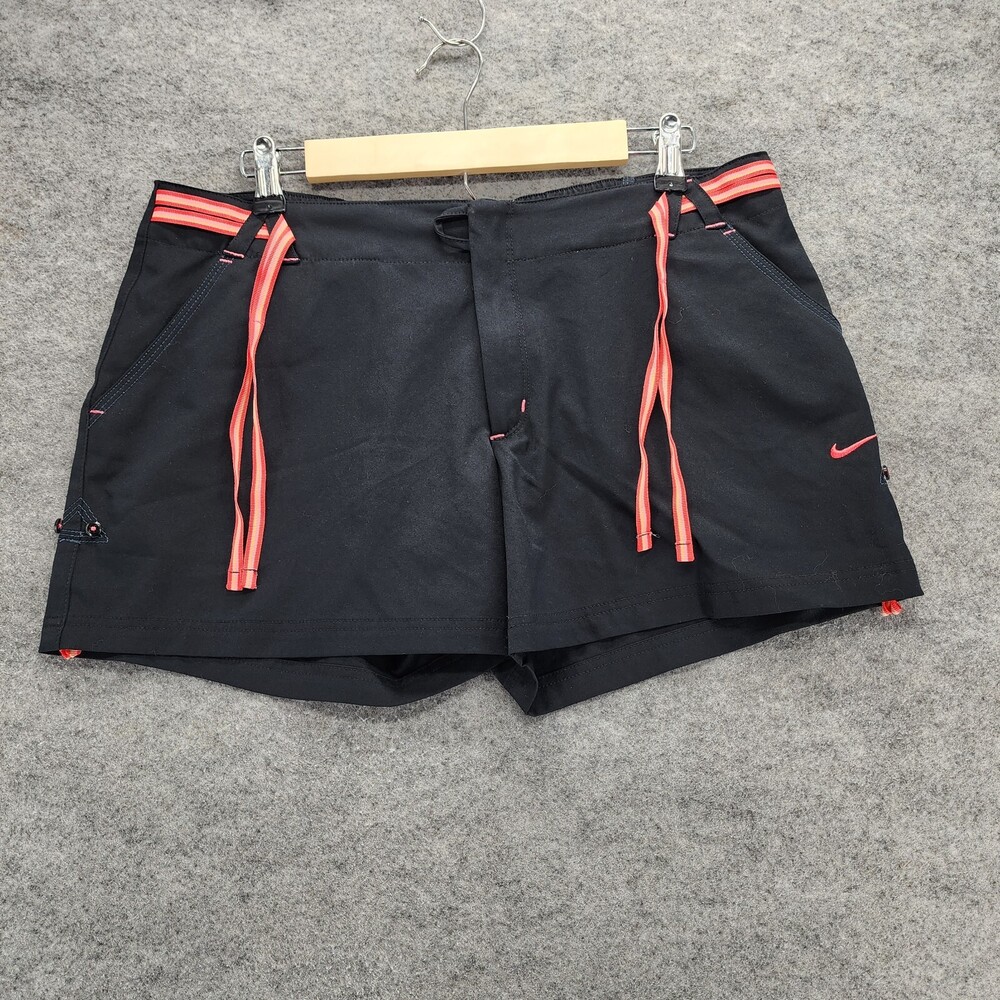 Nike Shorts Womens Large 12-14 Black 35" Waist Drawstring Activewear
